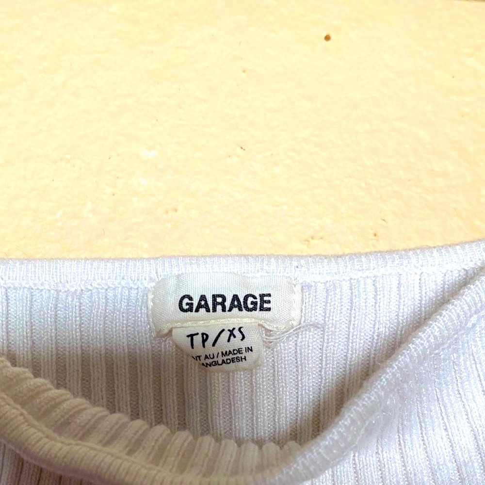 Garage White Ribbed Tank Top - Picture 2 of 3